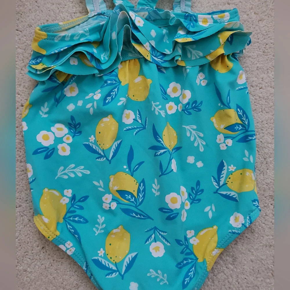 Hatley Baby Girls' Cute Lemons Ruffle Swimsuit sz3-6m